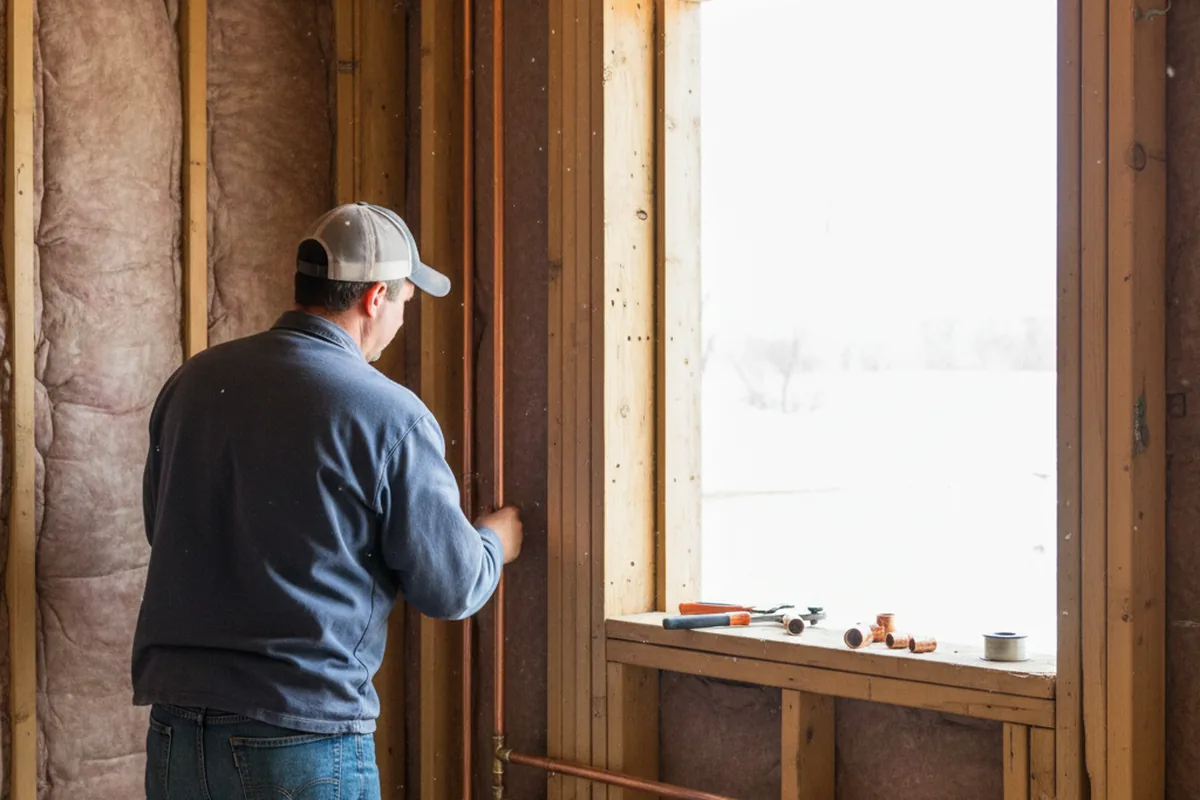 Licensed plumber running new copper supply lines in a Vail home